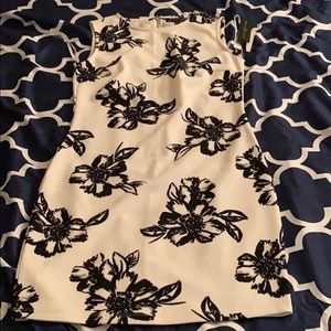 Black and white evening dress
